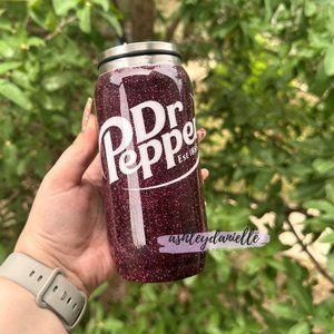 Custom Dr. Pepper Glitter Tumbler